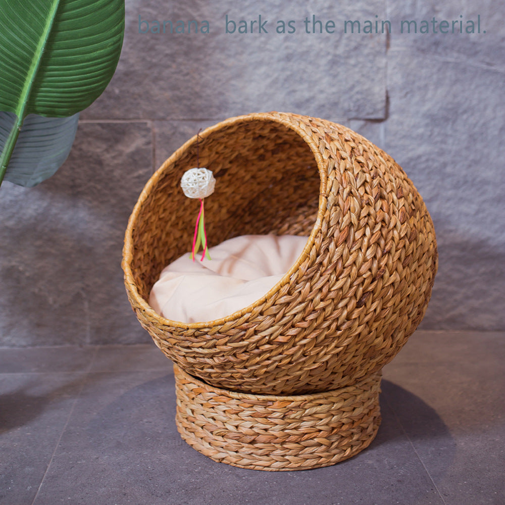 Handmade Cat Bed made from Banana Fibers | Thrascher