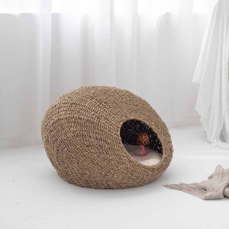 Handmade Cat Cave made from Natural Rattan | Thrascher