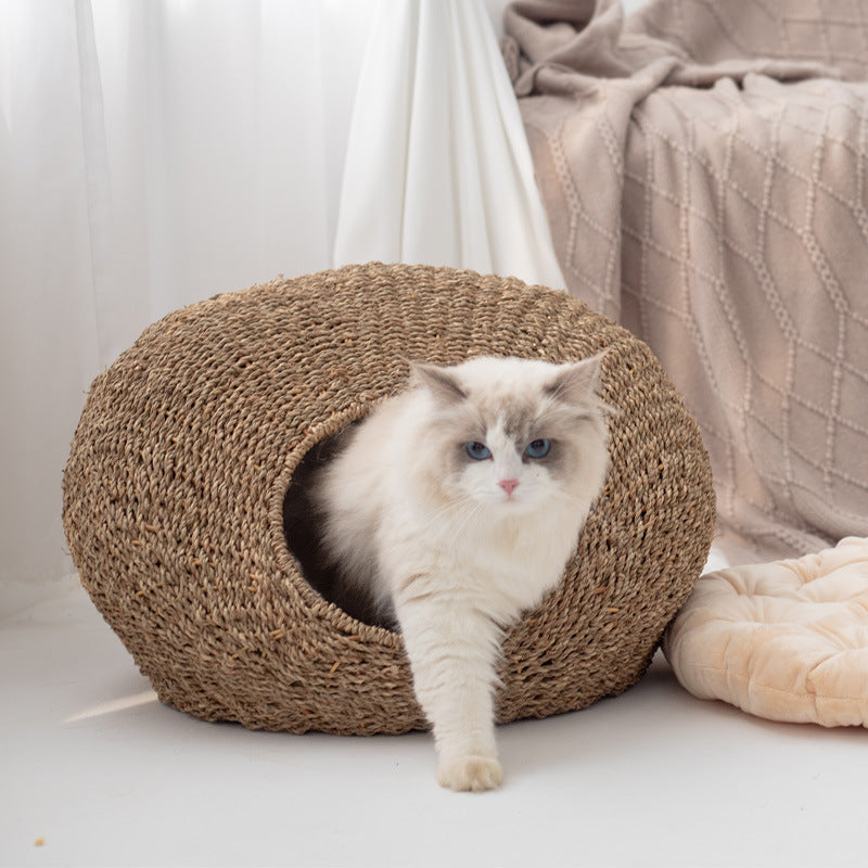 Handmade Cat Cave made from Natural Rattan | Thrascher