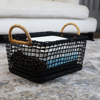 Handmade Storage Basket with Braided Handles | Thrascher