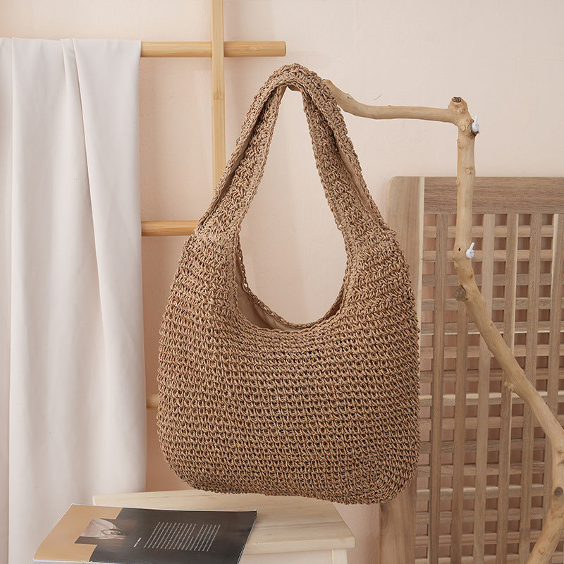Handmade Wicker Bag Brown Beige | Thrascher