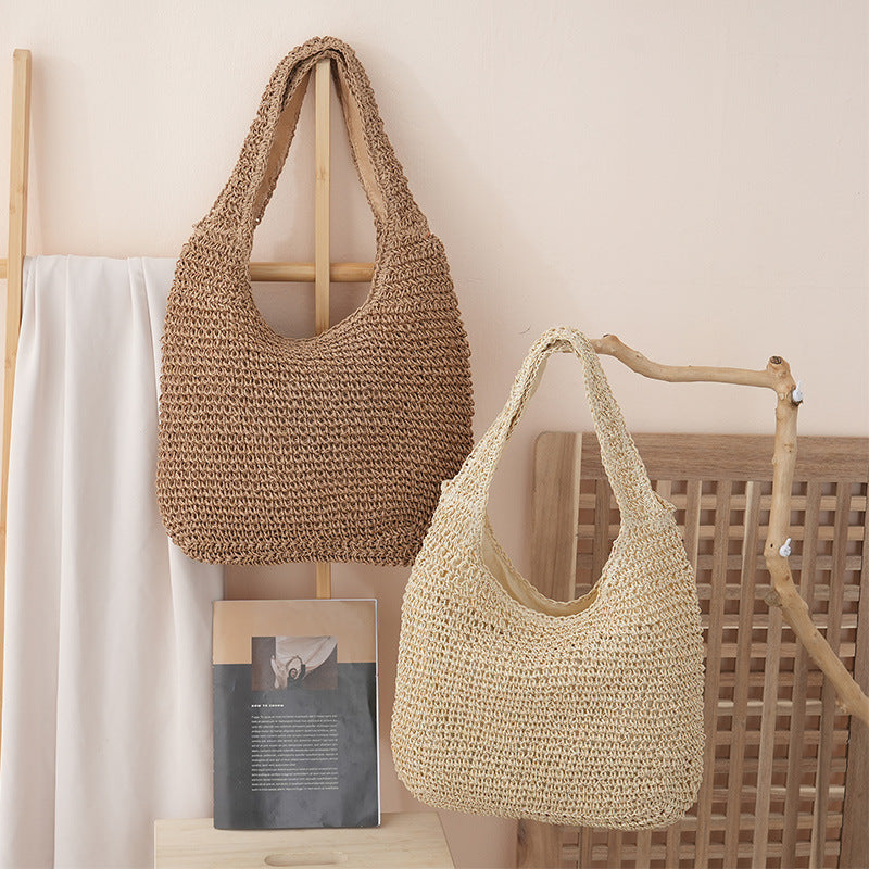Handmade Wicker Bag Brown Beige | Thrascher