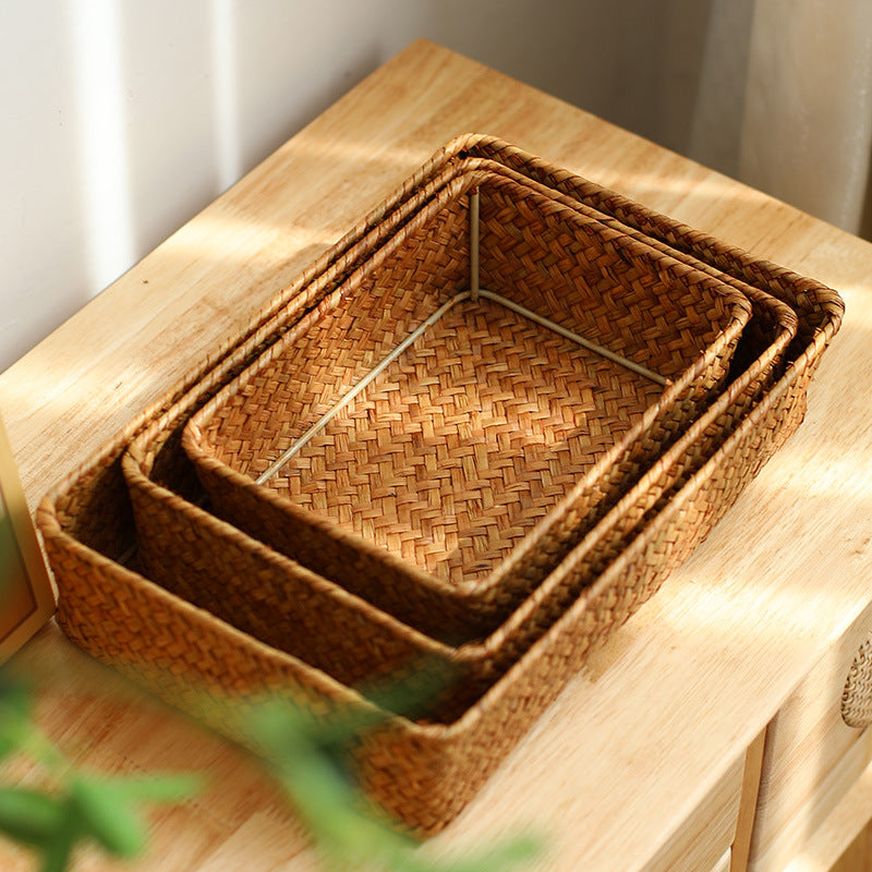 Handwoven Bamboo Storage Tray | Thrascher