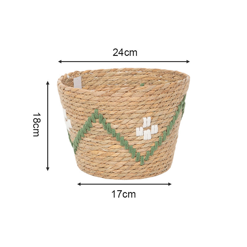 Handwoven Decoration Basket with Colorful Pattern | Thrascher