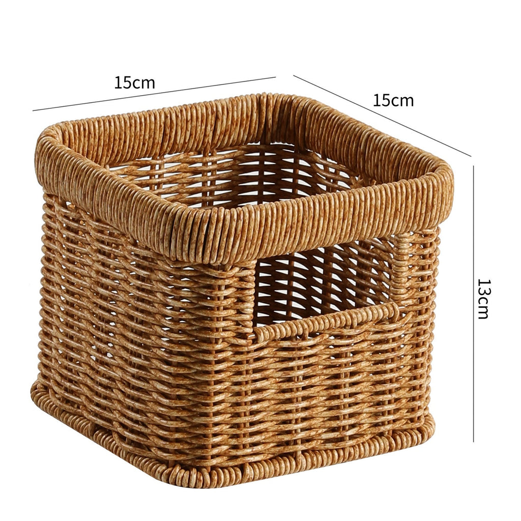 Handwoven Decorative Storage Basket with Cut-Out Handles | Thrascher