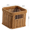 Handwoven Decorative Storage Basket with Cut-Out Handles | Thrascher