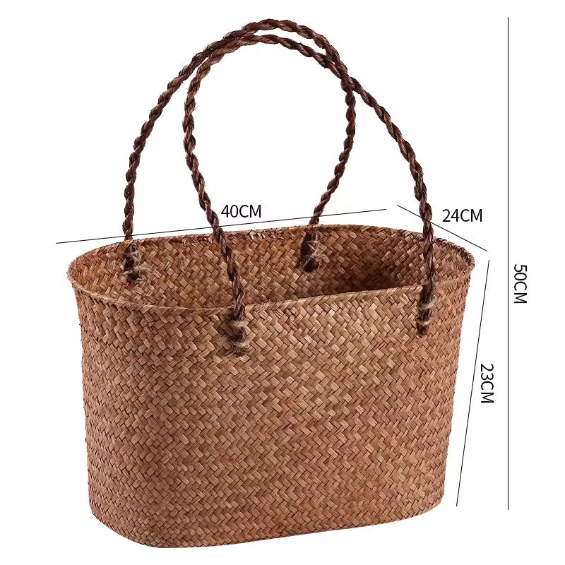 Handwoven Multifunctional Storage Basket Coffee Orange | Thrascher