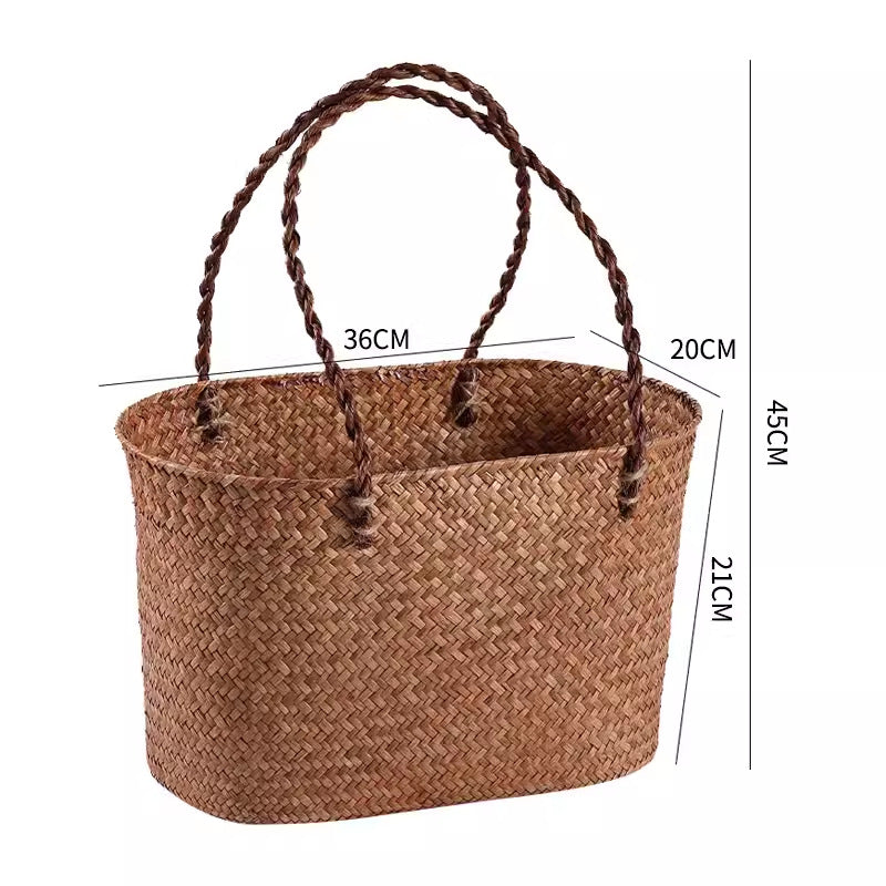 Handwoven Multifunctional Storage Basket Coffee Orange | Thrascher