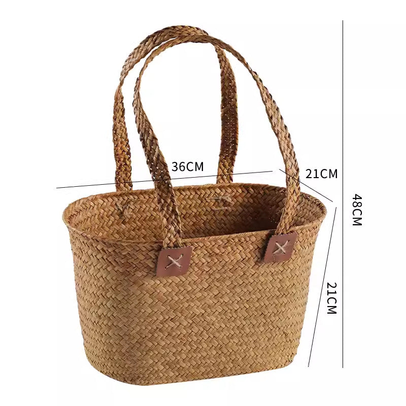 Handwoven Multifunctional Storage Basket Coffee Orange | Thrascher