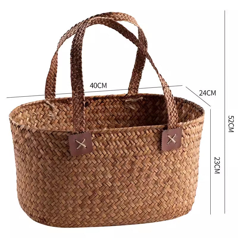 Handwoven Multifunctional Storage Basket Coffee Orange | Thrascher