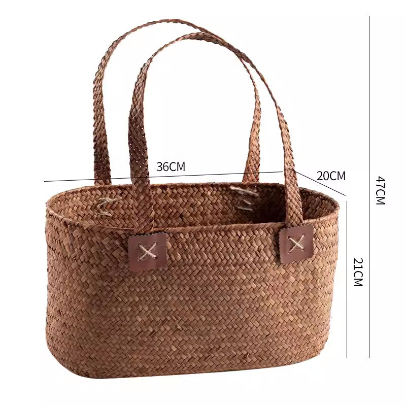 Handwoven Multifunctional Storage Basket Coffee Orange | Thrascher