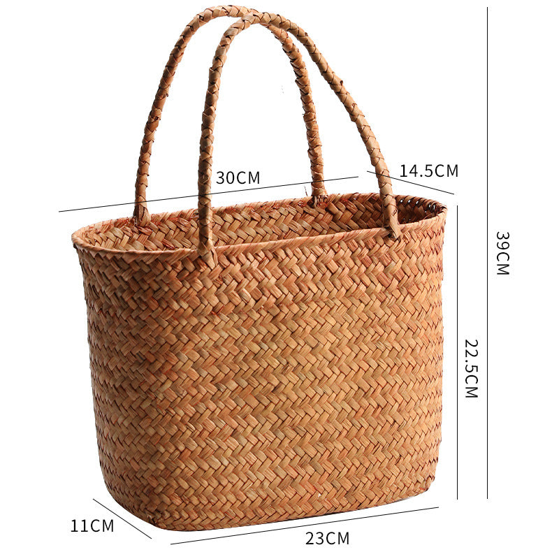 Handwoven Natural Fiber Beach Bag | Thrascher