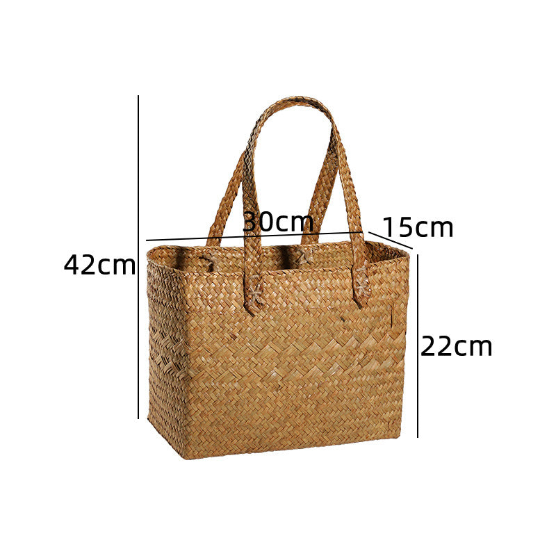 Handwoven Natural Fiber Beach Bag | Thrascher