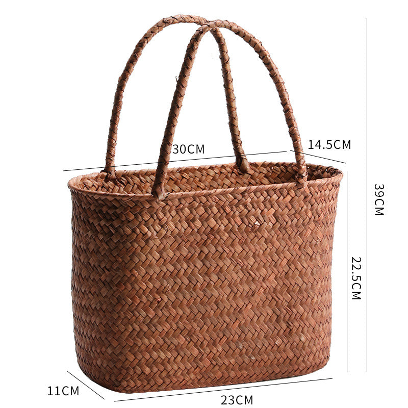 Handwoven Natural Fiber Beach Bag | Thrascher