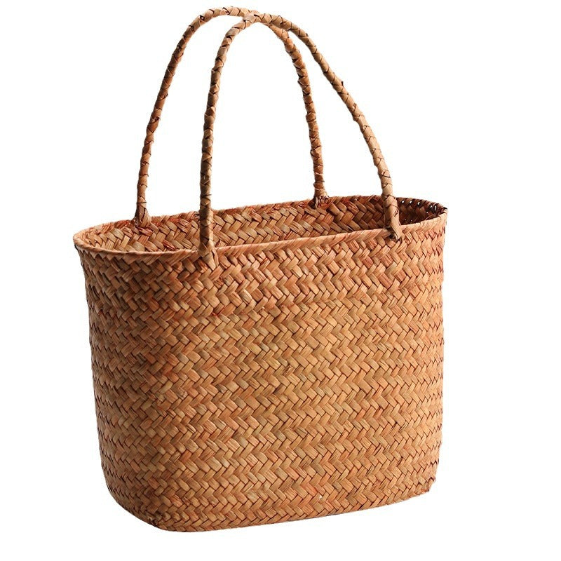 Handwoven Natural Fiber Beach Bag | Thrascher