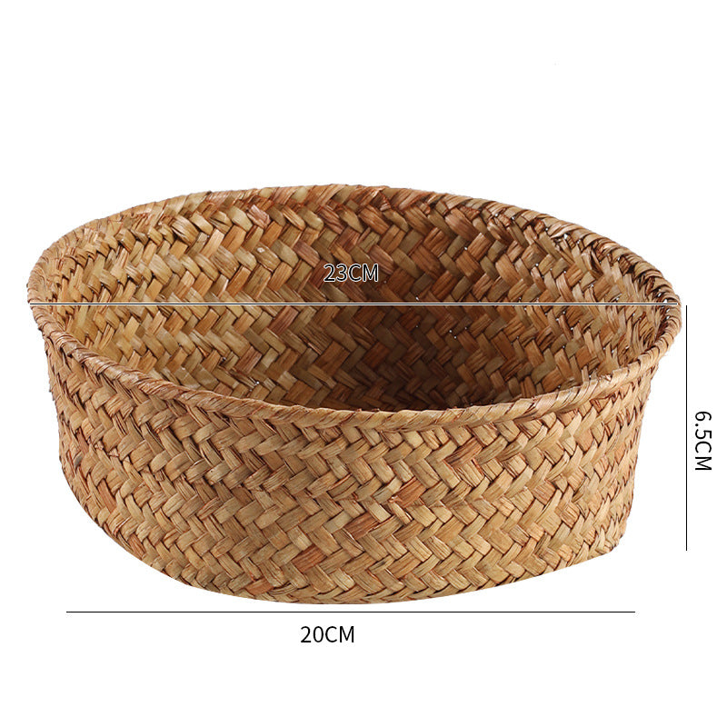 Handwoven Natural Fiber Decorative Storage Basket | Thrascher
