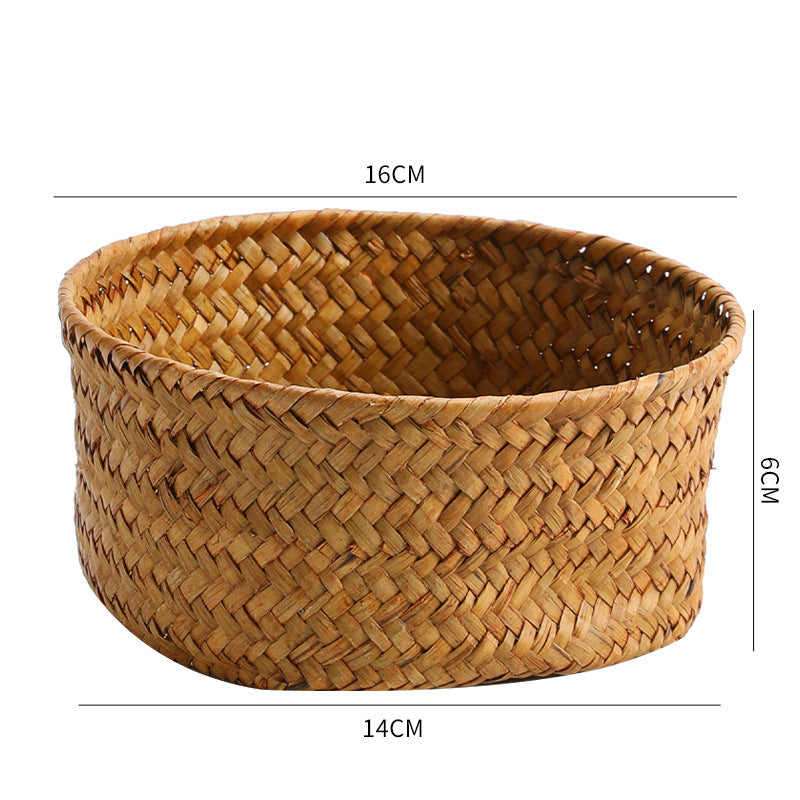 Handwoven Natural Fiber Decorative Storage Basket | Thrascher