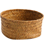Handwoven Natural Fiber Decorative Storage Basket | Thrascher