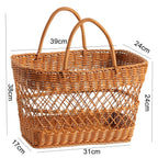 Handwoven Storage Basket with Sturdy Handles Brown | Thrascher
