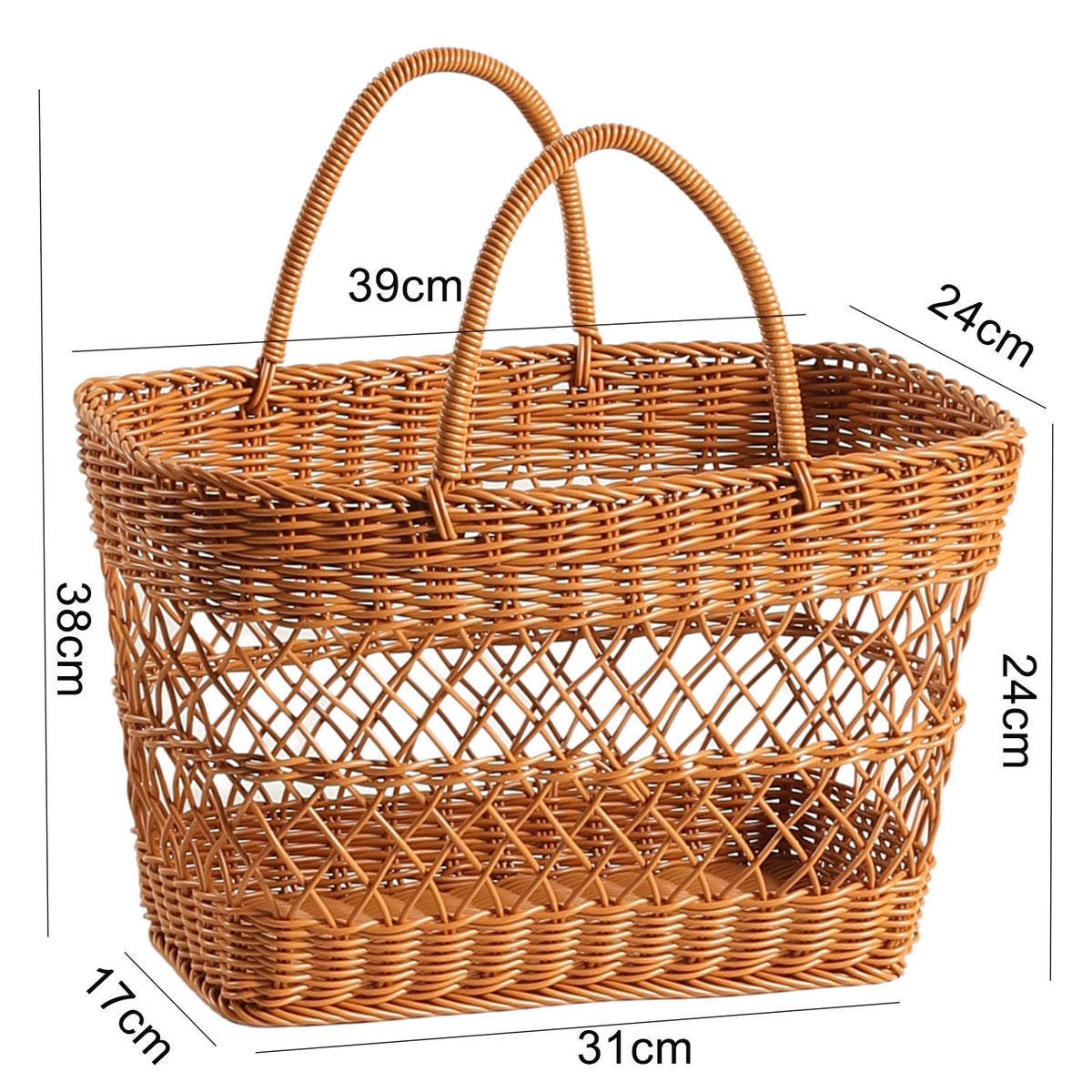 Handwoven Storage Basket with Sturdy Handles Brown | Thrascher