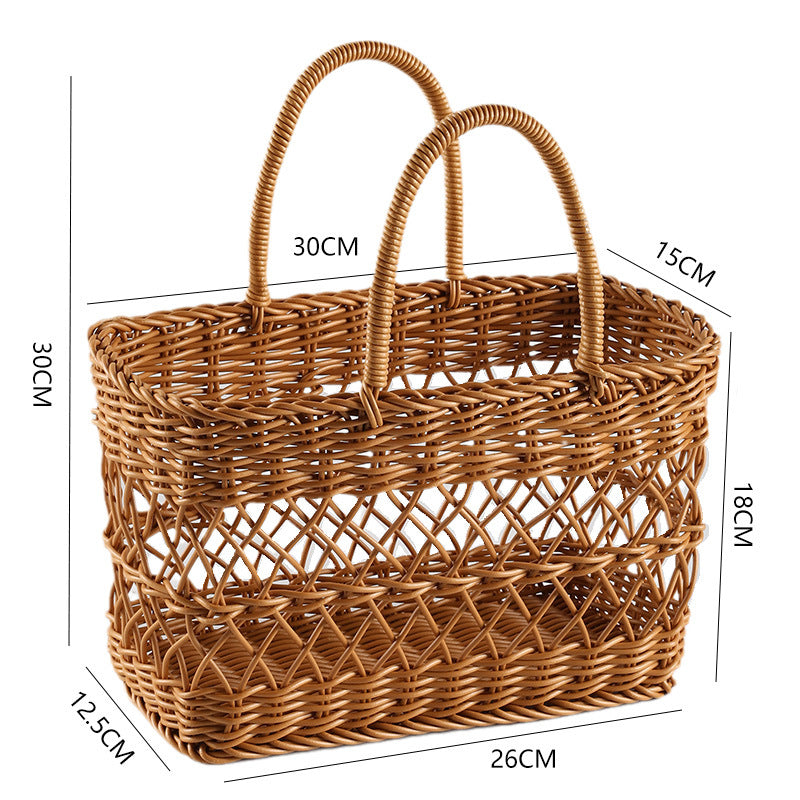 Handwoven Storage Basket with Sturdy Handles Brown | Thrascher