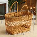 Handwoven Storage Basket with Sturdy Handles Brown | Thrascher