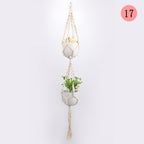 Hanging Macrame Plant Holder Dark Blue Cotton Rope | Thrascher