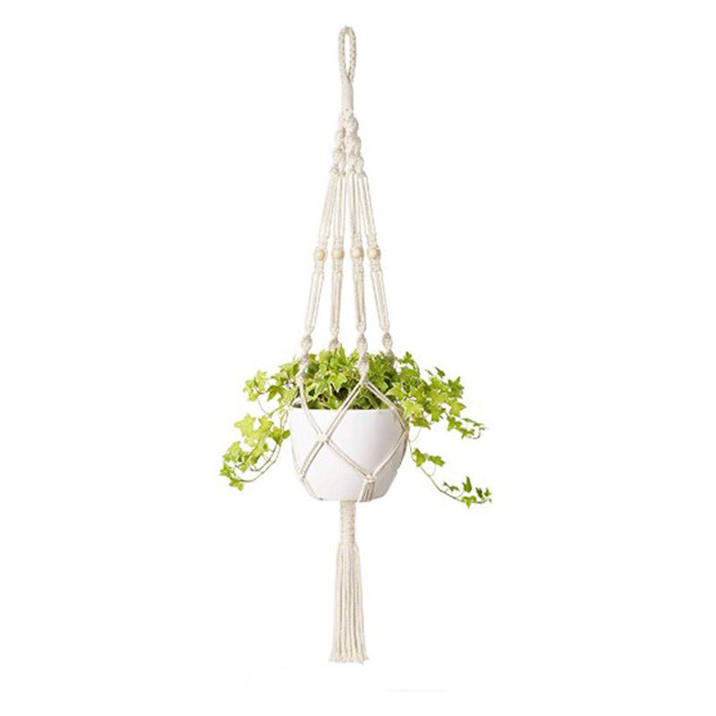 Hanging Macrame Plant Holder Dark Blue Cotton Rope | Thrascher