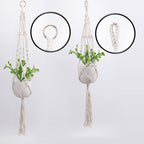 Hanging Macrame Plant Holder Dark Blue Cotton Rope | Thrascher