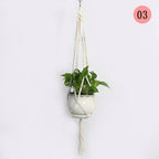Hanging Macrame Plant Holder Dark Blue Cotton Rope | Thrascher