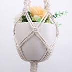 Hanging Macrame Plant Holder Dark Blue Cotton Rope | Thrascher