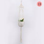 Hanging Macrame Plant Holder Dark Blue Cotton Rope | Thrascher
