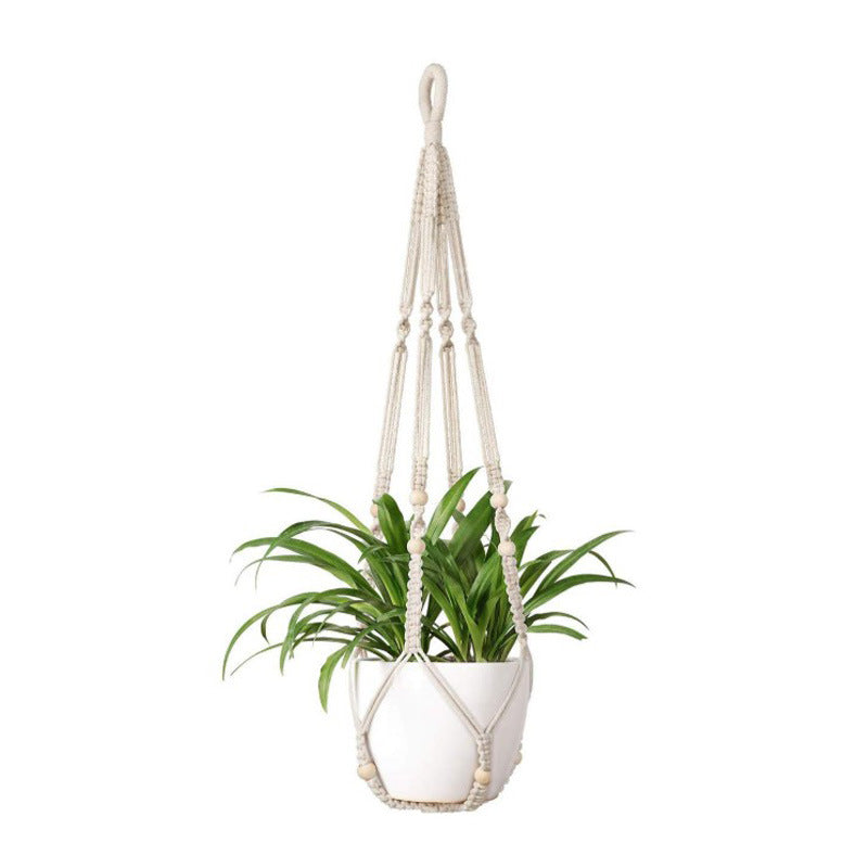 Hanging Macrame Plant Holder Dark Blue Cotton Rope | Thrascher
