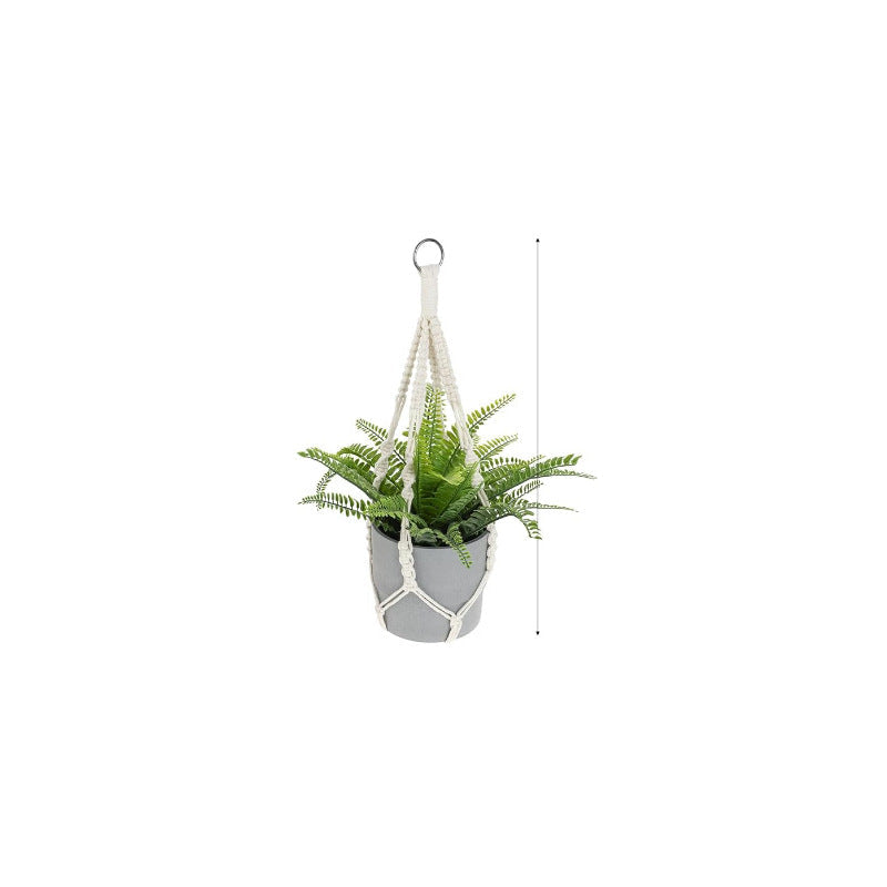 Hanging Macrame Plant Holder Dark Blue Cotton Rope | Thrascher