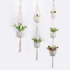 Hanging Macrame Plant Holder Dark Blue Cotton Rope | Thrascher