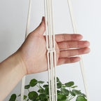 Hanging Plant Holder Cotton Macrame Wood | Thrascher