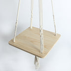 Hanging Plant Holder Cotton Macrame Wood | Thrascher