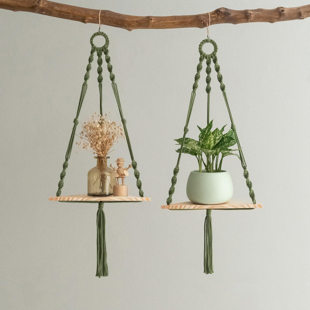 Hanging Plant Holder Green Triangle | Thrascher