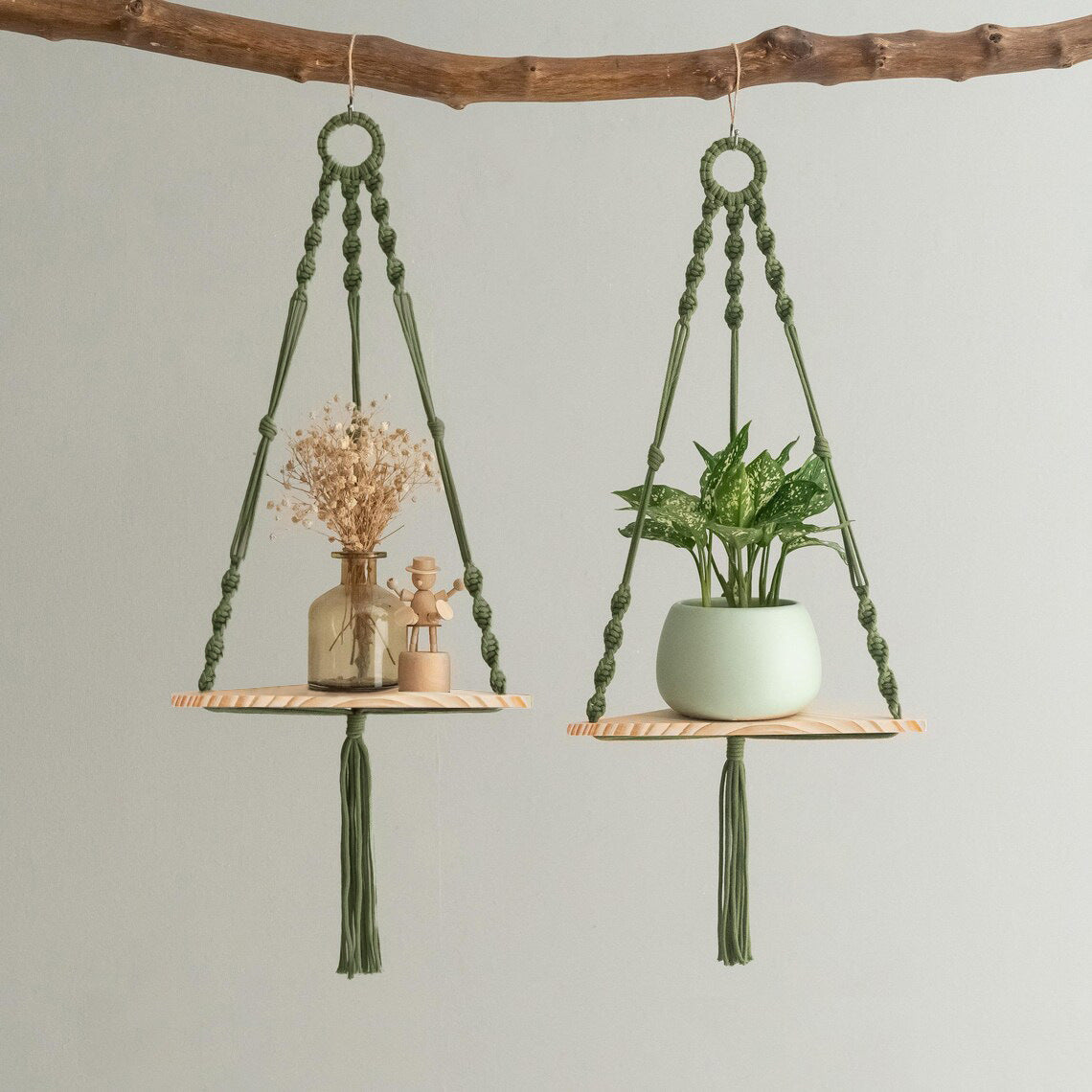 Hanging Plant Holder Green Triangle | Thrascher