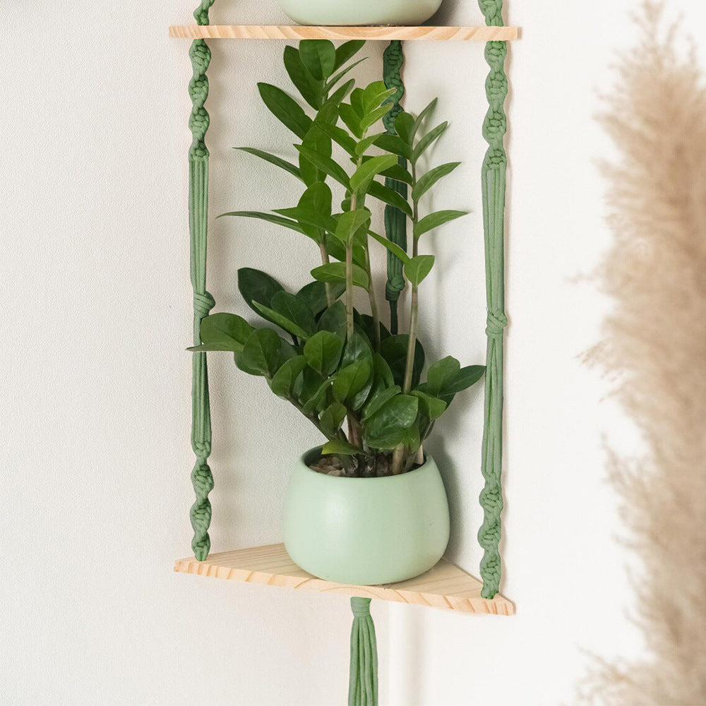 Hanging Plant Holder Green Triangle | Thrascher