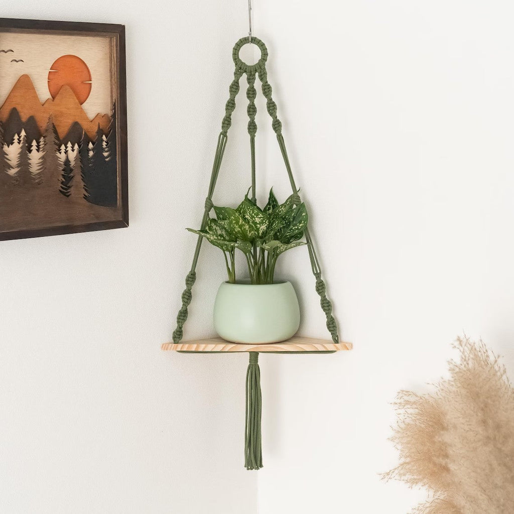 Hanging Plant Holder Green Triangle | Thrascher