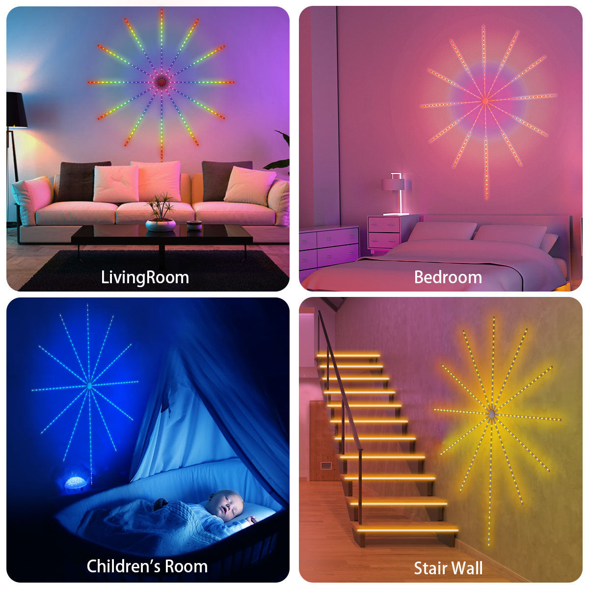 Hanging Star Explosion LED Fairy Light Sphere with Remote Control | Thrascher