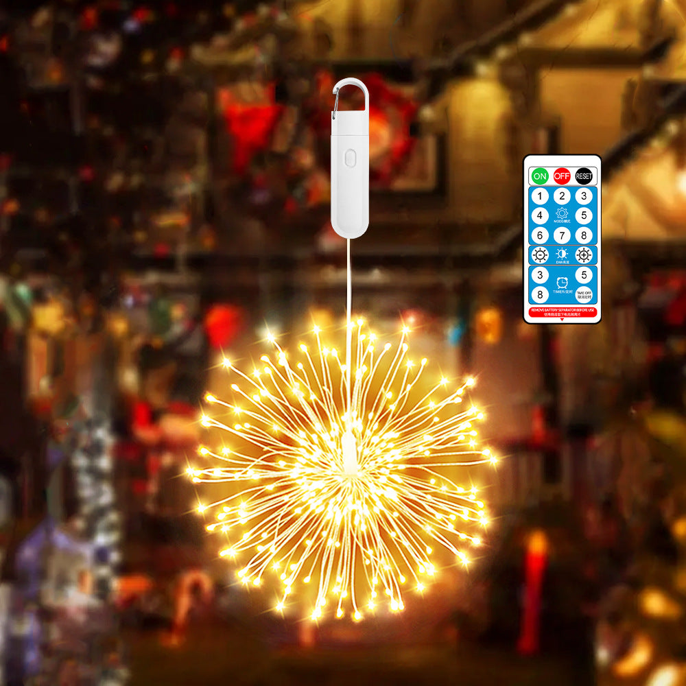 Hanging Star Explosion LED Fairy Light Sphere with Remote Control | Thrascher