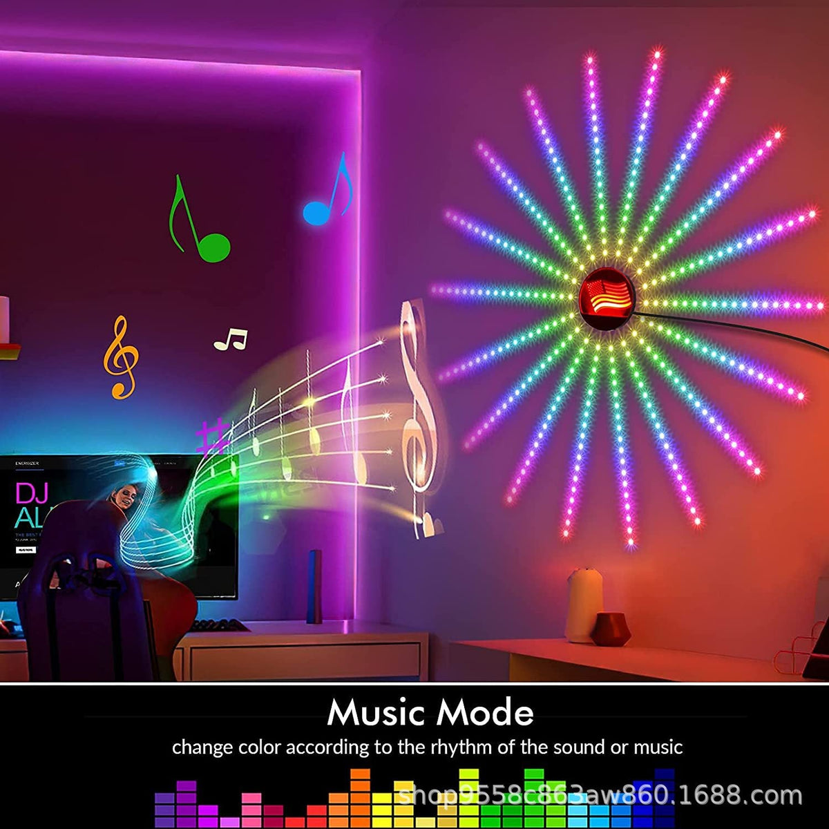 Hanging Star Explosion LED Fairy Light Sphere with Remote Control | Thrascher