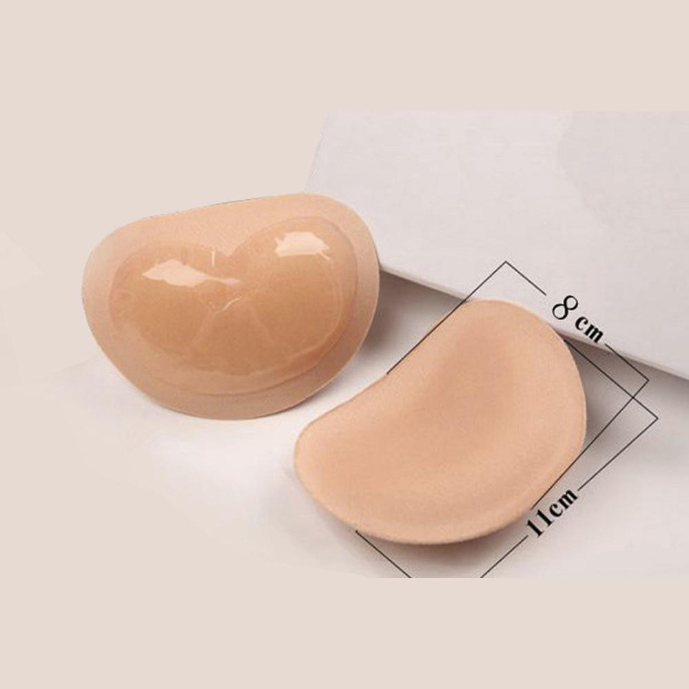 Heart-Shaped Adhesive Bikini and Bra Inserts, Silicone and Fabric, view 3