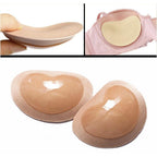 Heart-Shaped Adhesive Bikini and Bra Inserts, Silicone and Fabric, view 6