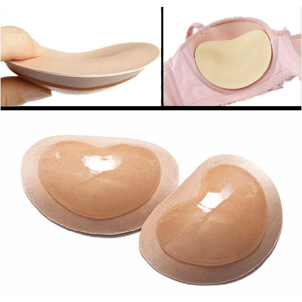 Heart-Shaped Adhesive Bikini and Bra Inserts, Silicone and Fabric, view 6