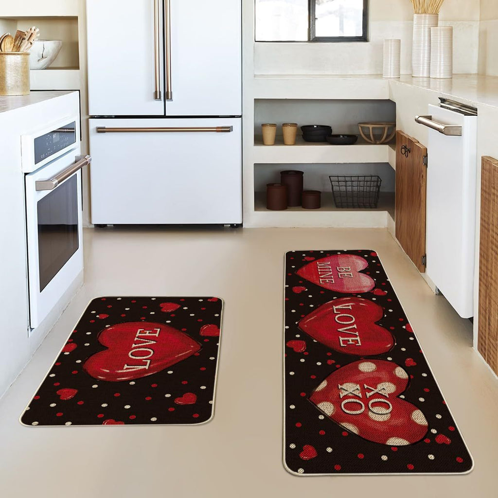 Heart-Themed Kitchen Runner Mat | Thrascher