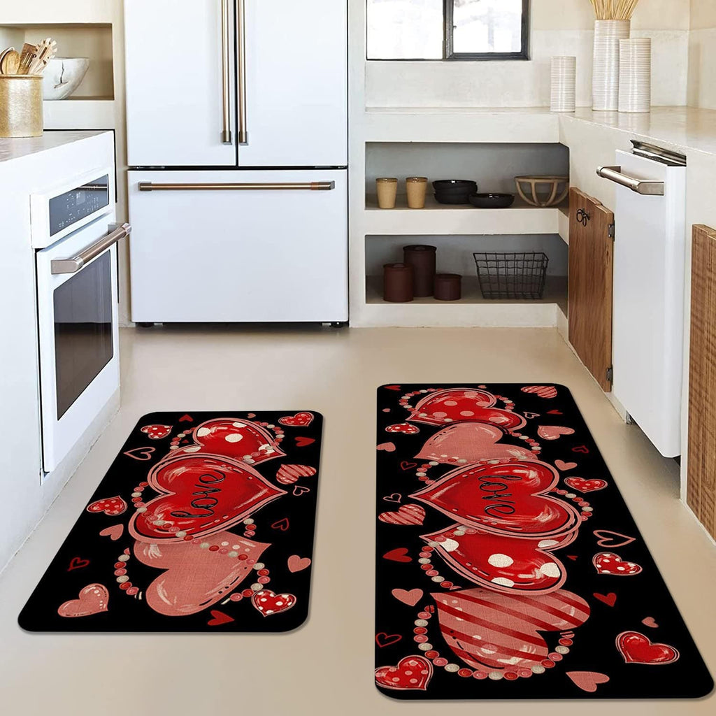 Heart-Themed Kitchen Runner Mat | Thrascher