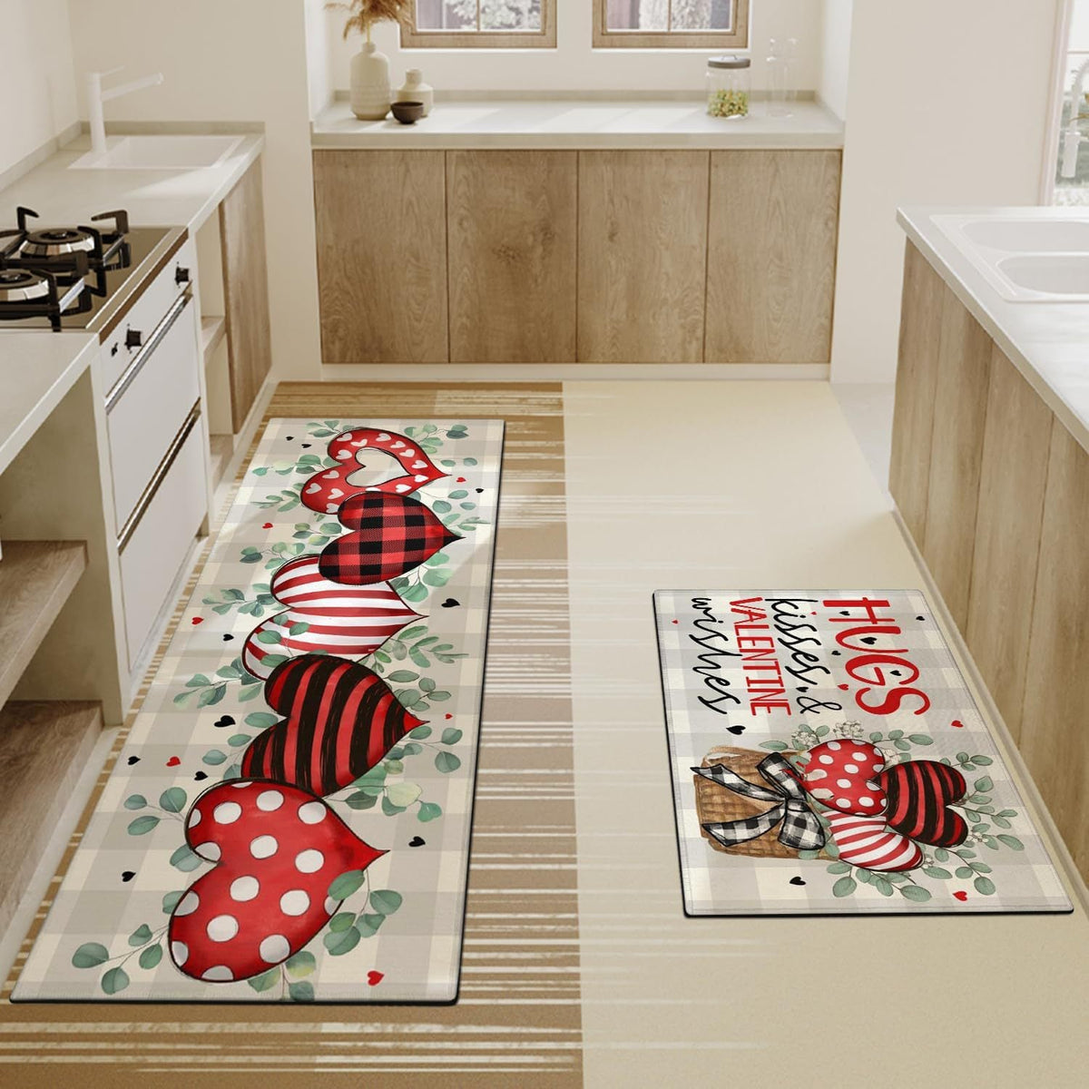 Heart-Themed Kitchen Runner Mat | Thrascher